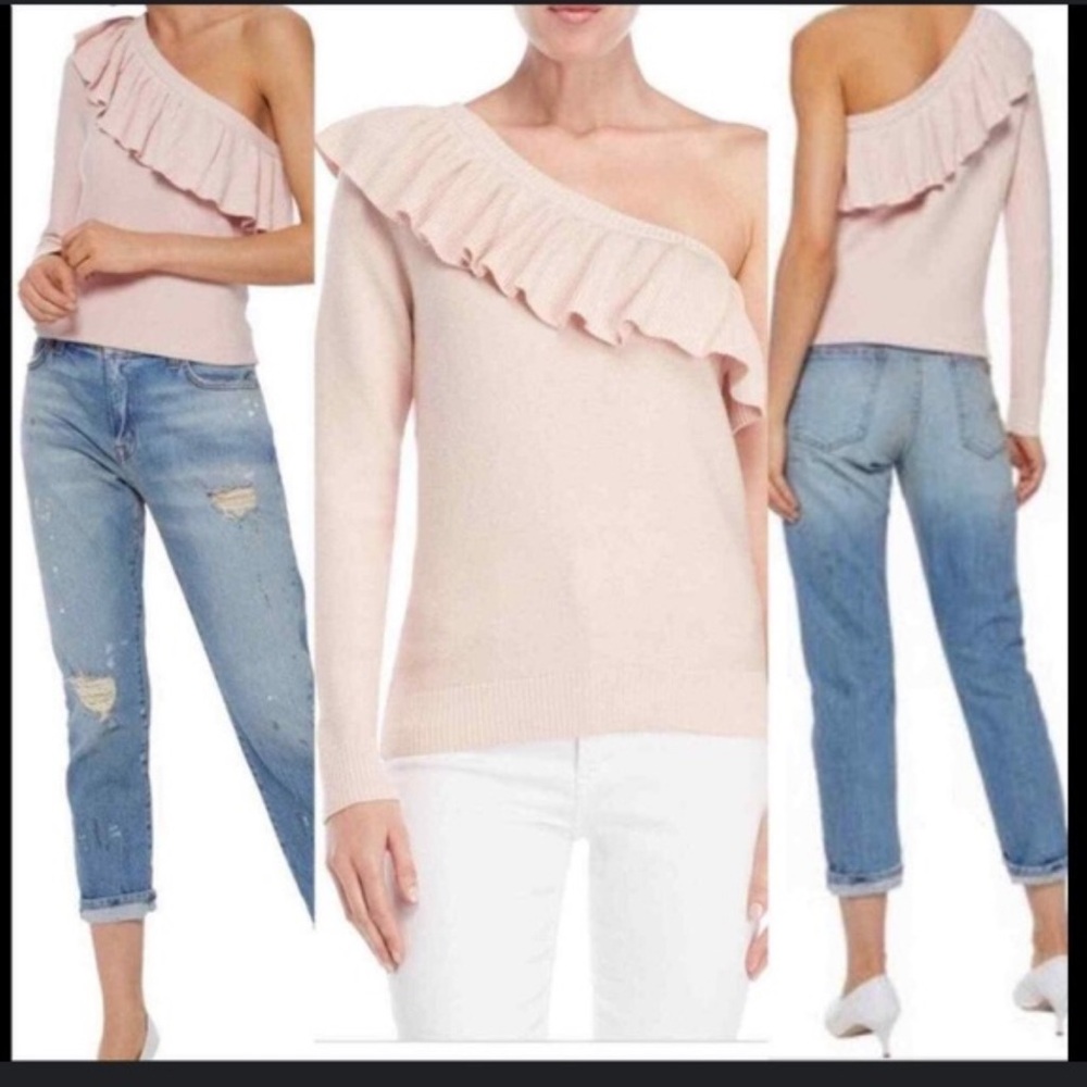 Rebecca Minkoff Stacey Ruffle Off-the-Shoulder Sweater